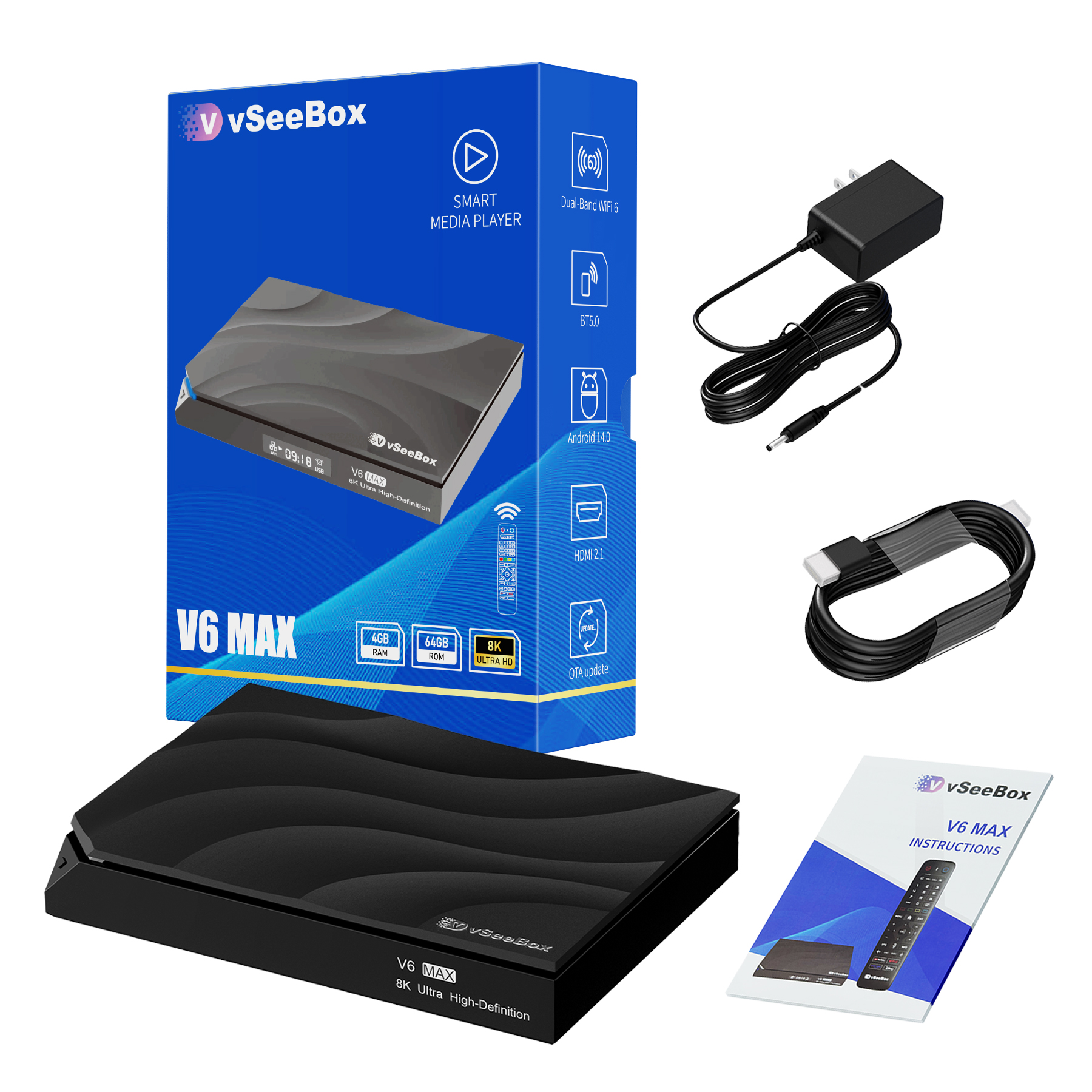 Home Cinema Google - vSeeBox V6 Max 64GB 8K HD