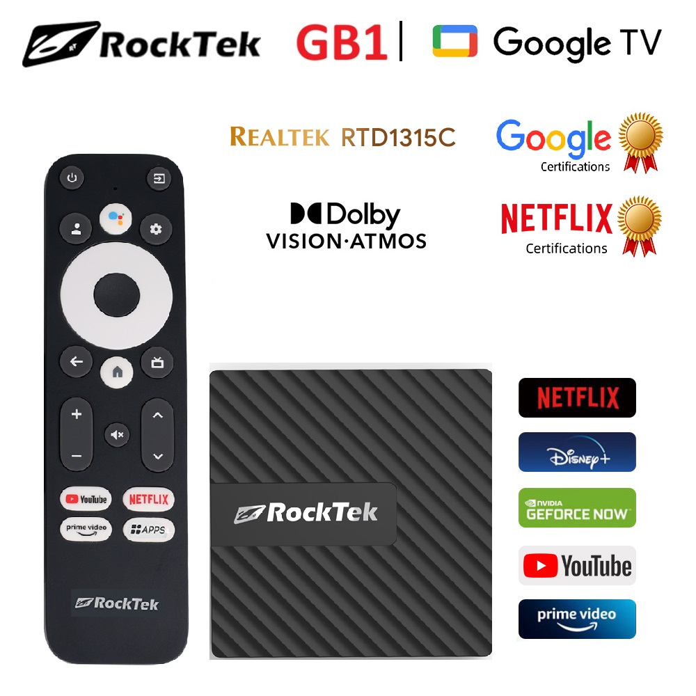 Home Cinema Google - RockTek GB1 TV Dongle Netflix Google