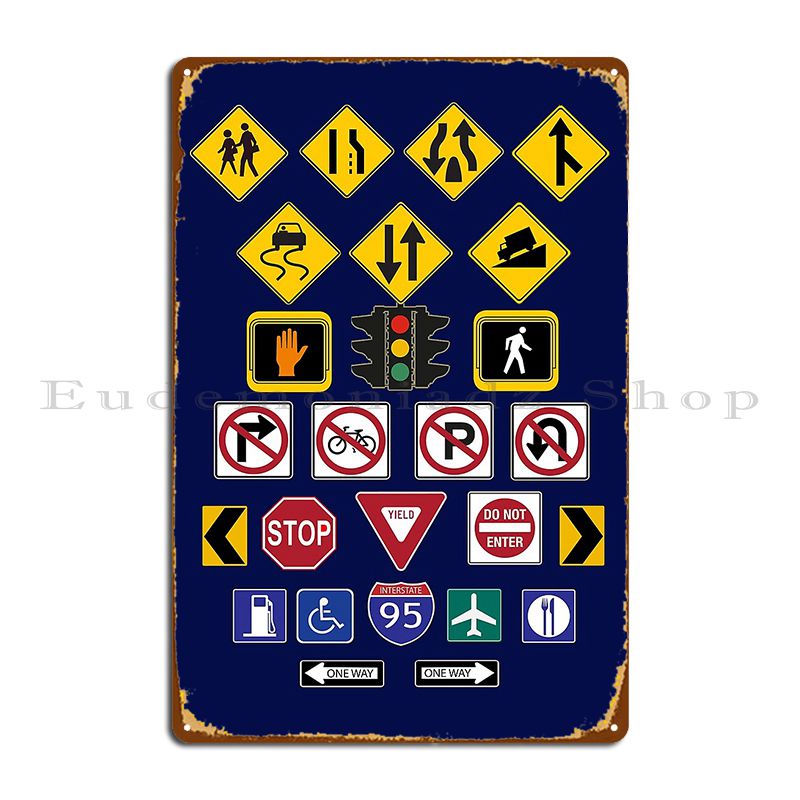 Home Cinema Wall Design - Road Signs Informative Gift Metal Plaque