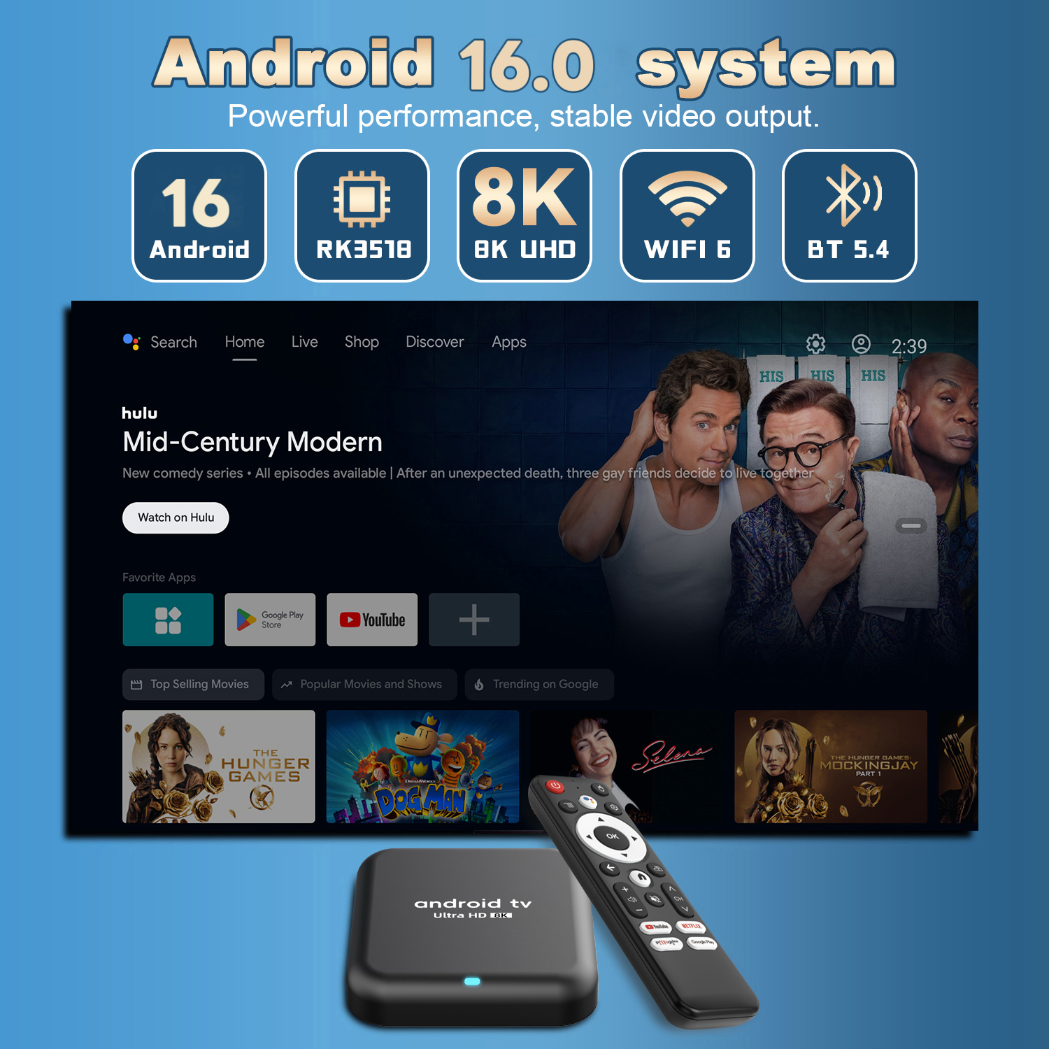 Android 16 TV Box Q18 RK 3518  - Home Cinema Google 리뷰 및 가격