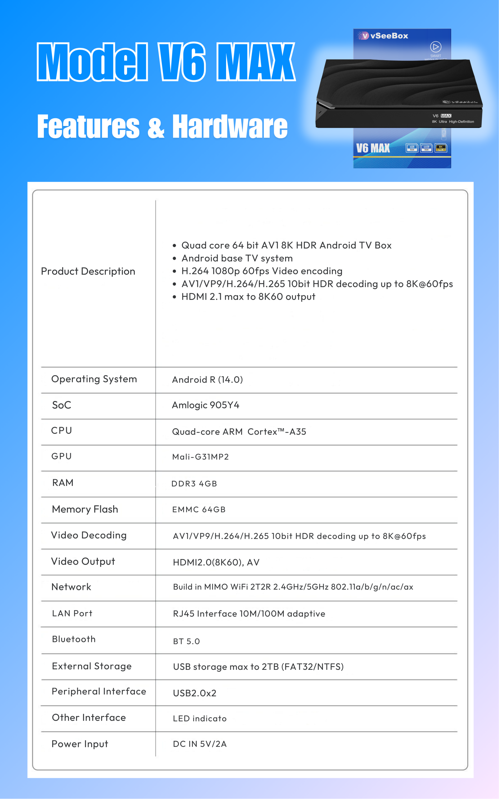vSeeBox V6 Max 64GB 8K HD Offi - Home Cinema Google 리뷰 및 가격