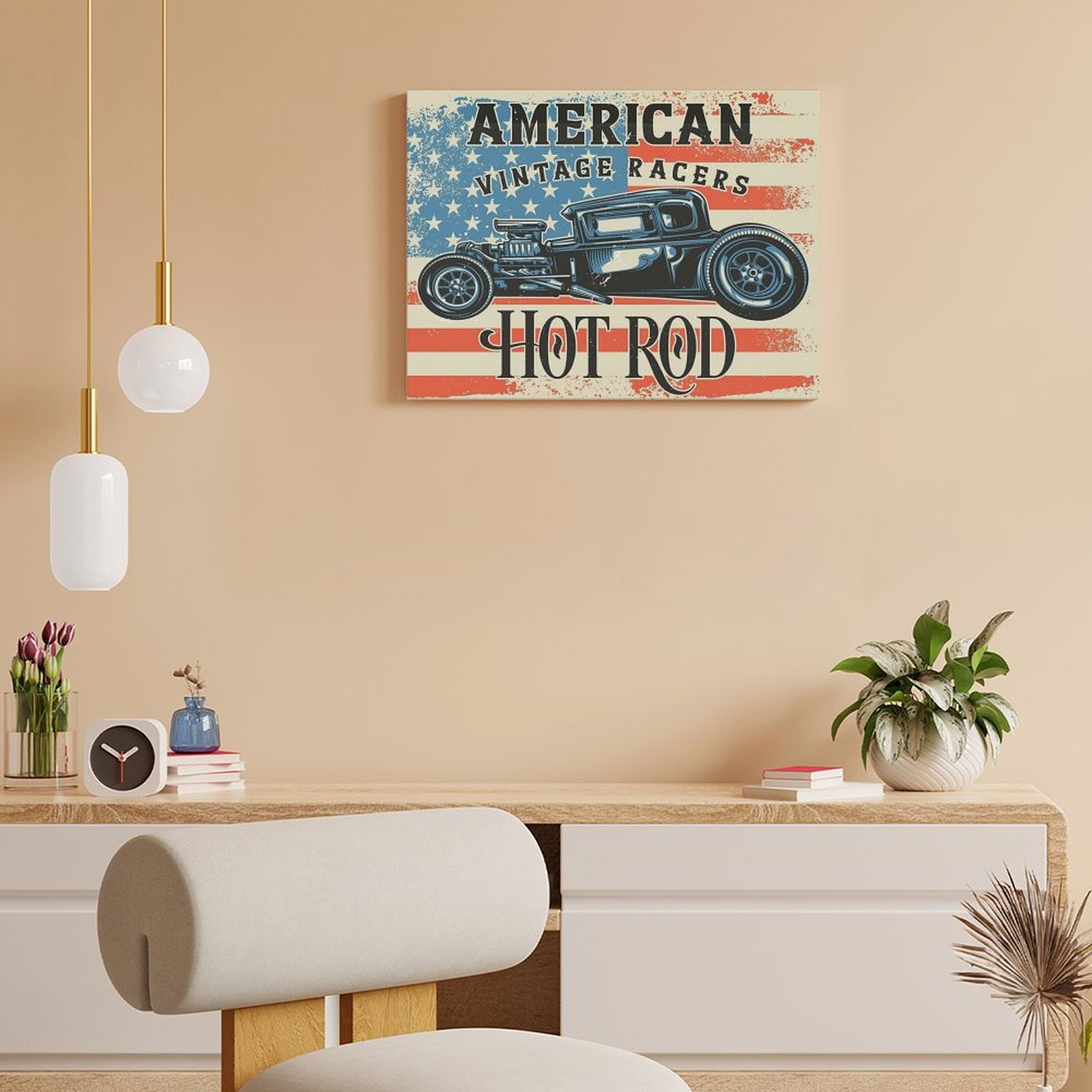American Hot Rod Canvas Painti - Home Cinema Wall Design 리뷰 및 가격
