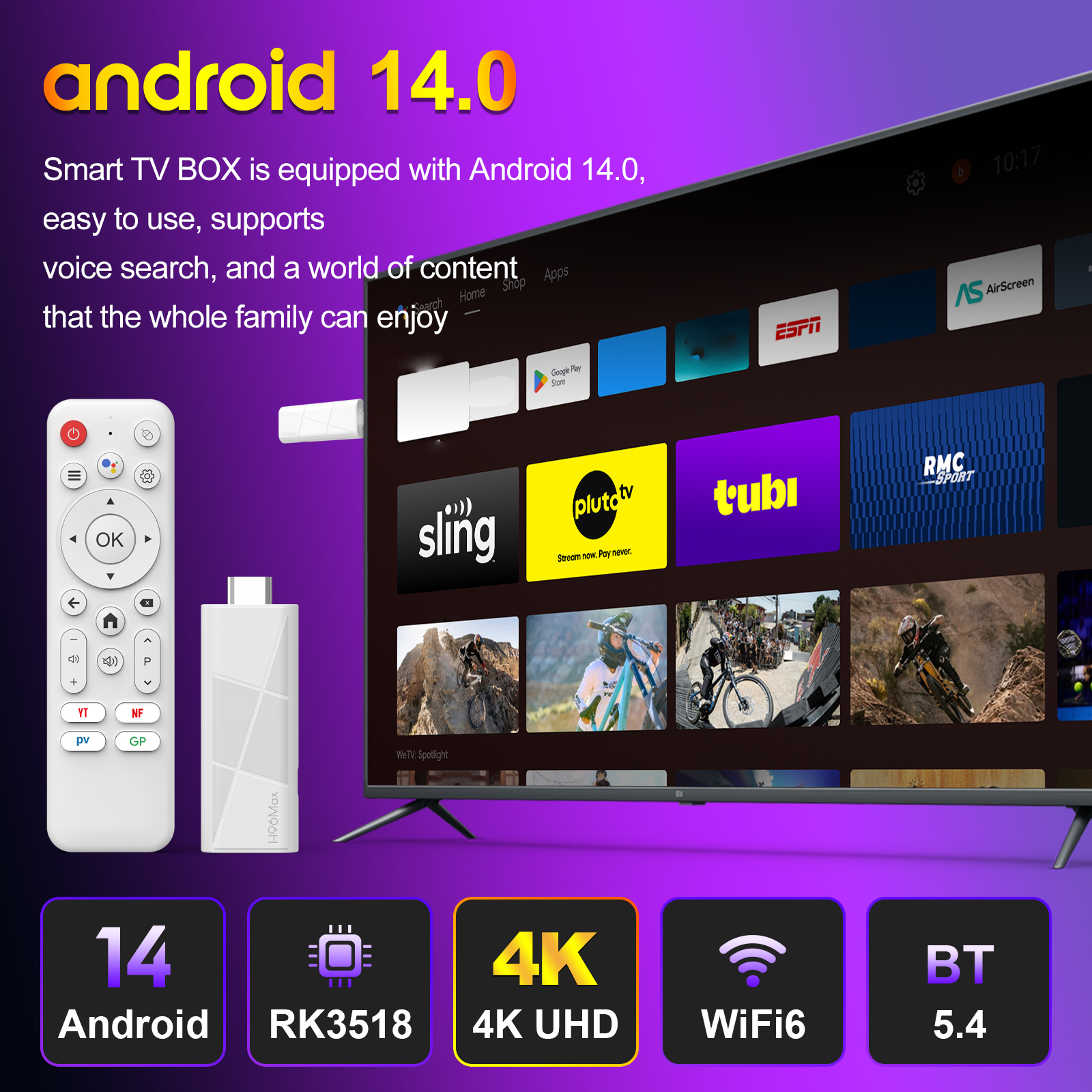 H96 MAX RK3518 Android14 Smart - Home Cinema Google 리뷰 및 가격