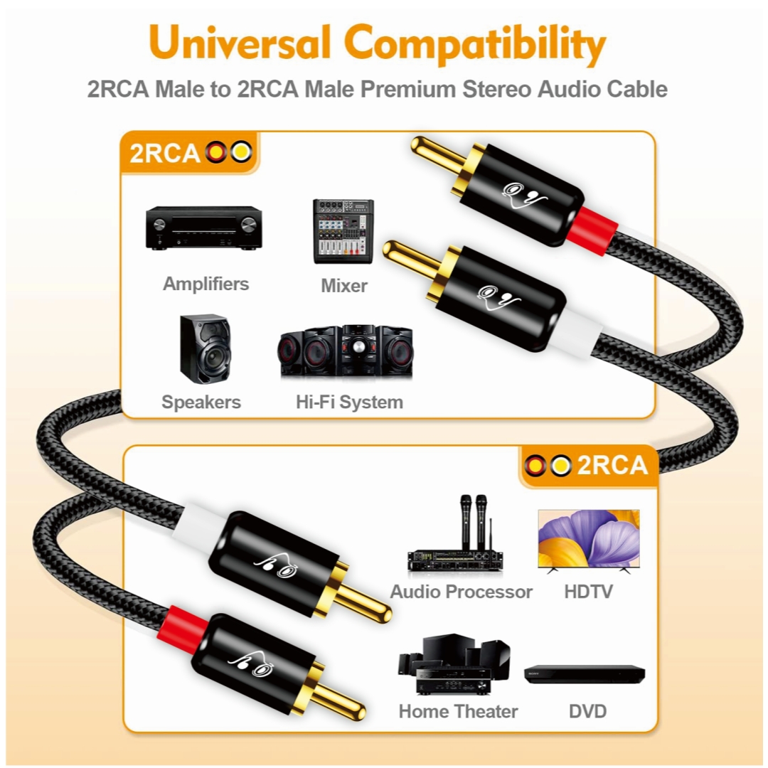 RG 2 RCA to 2 RCA Stereo Cable - Home Cinema Speakers 리뷰 및 가격