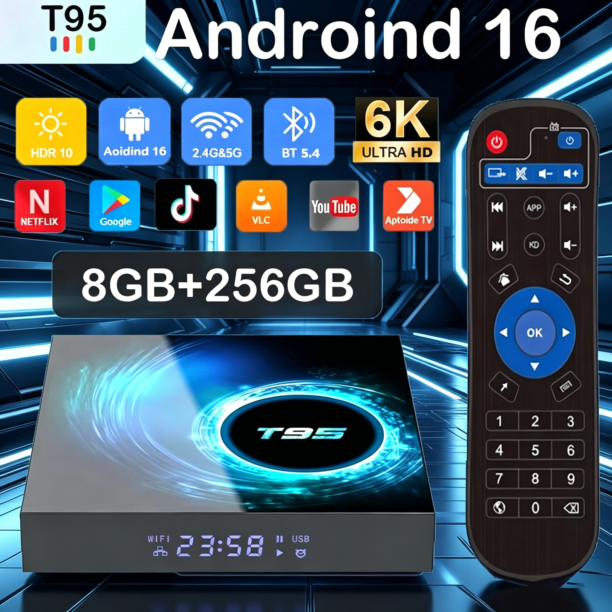Android16 Smart TV Box T95 8GB - Home Cinema Google 리뷰 및 가격