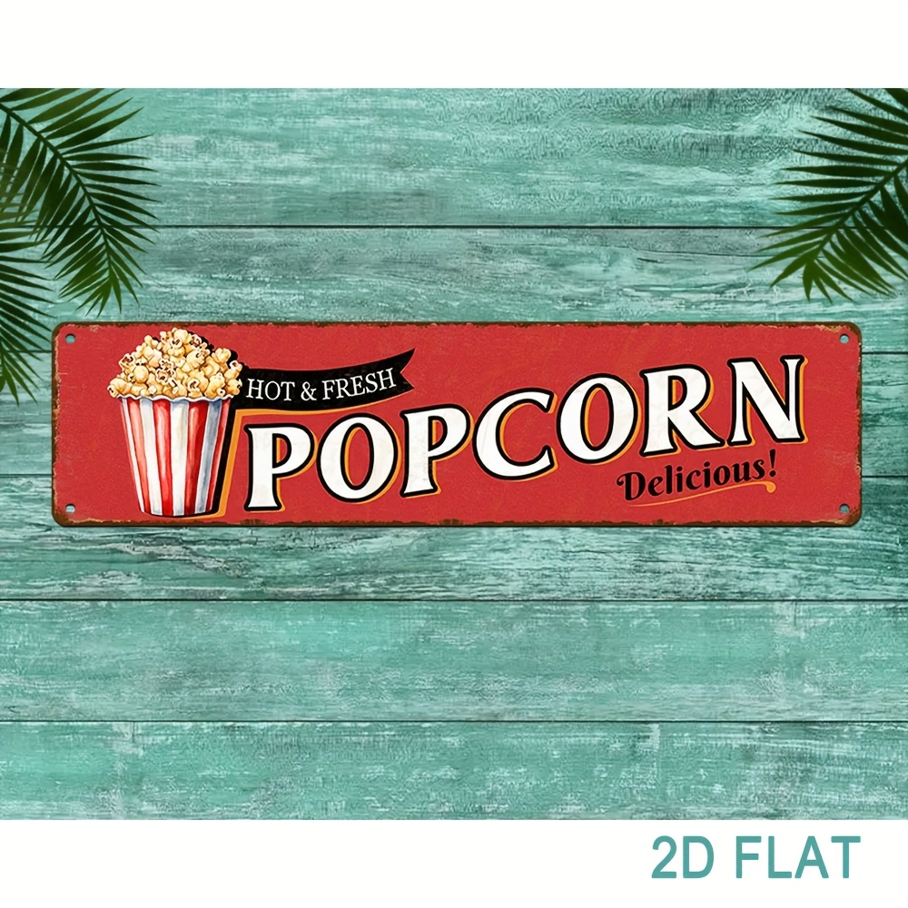 Vintage Aluminum Popcorn Sign  - Home Cinema Wall Design 리뷰 및 가격