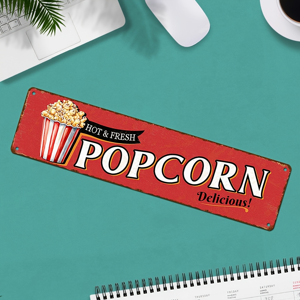 Vintage Aluminum Popcorn Sign  - Home Cinema Wall Design 리뷰 및 가격