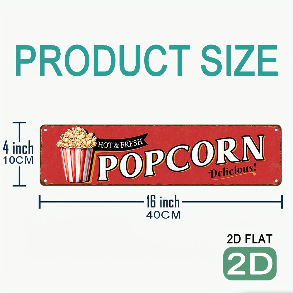 Vintage Aluminum Popcorn Sign  - Home Cinema Wall Design 리뷰 및 가격